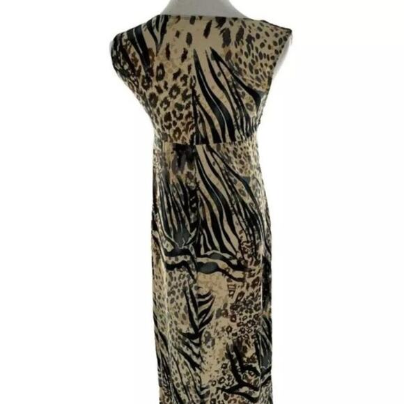 Cato Women's Sleeveless Front  Neck Animal Print Stretch Maxi Dress Size Small - Picture 3 of 4